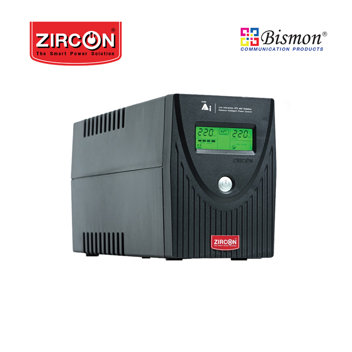 เครื่องสำรองไฟ Zircon Line Interactive UPS/ A.i./ 1000VA/630W/ Eco Design 12V9AH (Tower type)